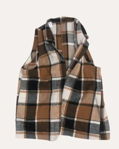 [MPO803] CHALECO CUADROS NEGROS Y MARRONES SHEIN 