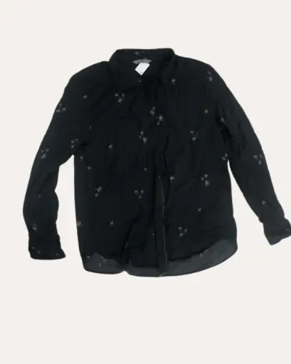 [MPO803] CAMISA NEGRA CON FLORES H&M