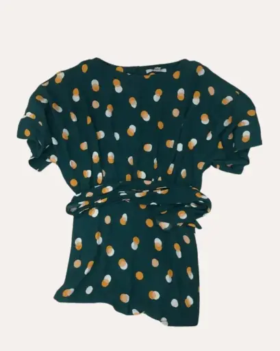 [CHB899] VESTIDO VERDE CON LUNARES FOREVER21