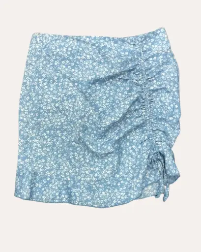 [ABY880] FALDA AZUL CON FLORES BLANCAS SHEIN