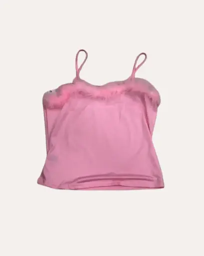[ABY880] TOP ROSA CON PLUMAS SHEIN 