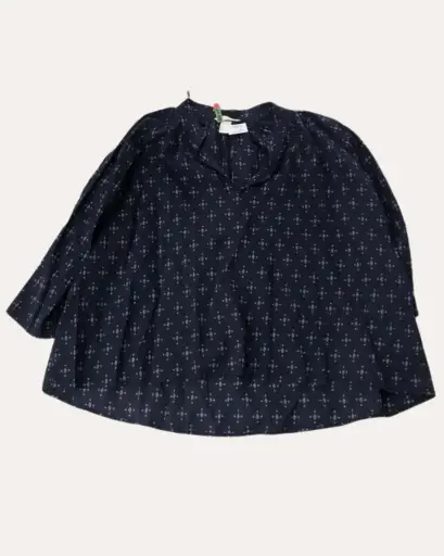 [GGN108] BLUSA AZUL CON DETALLES BLANCOS H&M