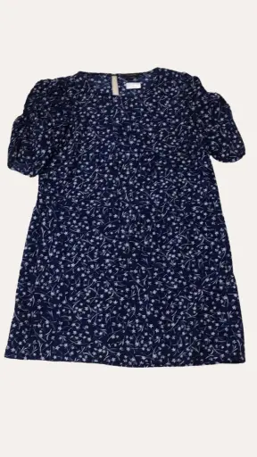 [JAA006] VESTIDO AZUL CON FLORES JESSICA 