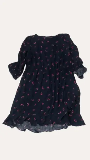 [JAA006] VESTIDO AZUL CON FLORES YESSICA