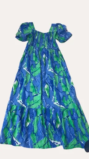 [JAA006] VESTIDO AZUL Y VERDE EMJEY