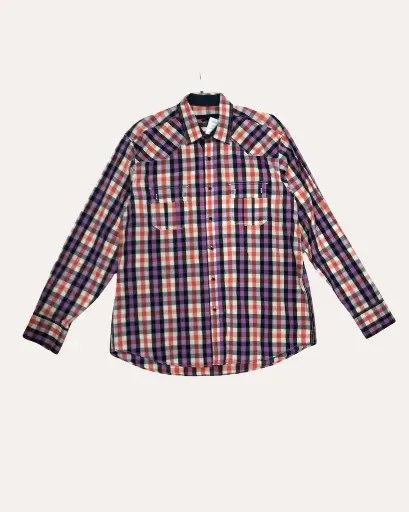 [ALE844] CAMISA ESTAMPADA DE CUADROS DE COLORES KENNETH COLE