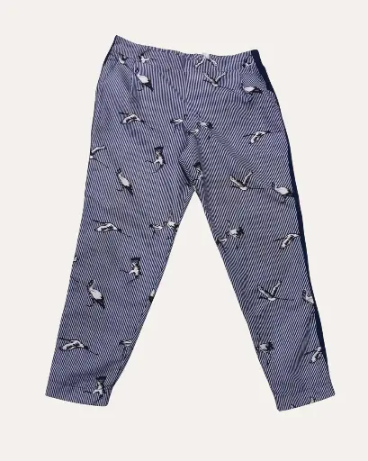 [AMA664] PANTALON AZUL CON RAYAS BLANCAS 