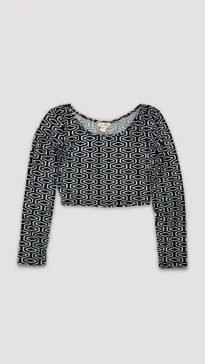 [AAC933] BLUSA NEGRO CON BLANCO