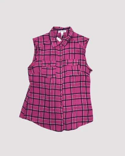 [ANP684] CAMISA CUADROS ROSADOS Y NEGRO