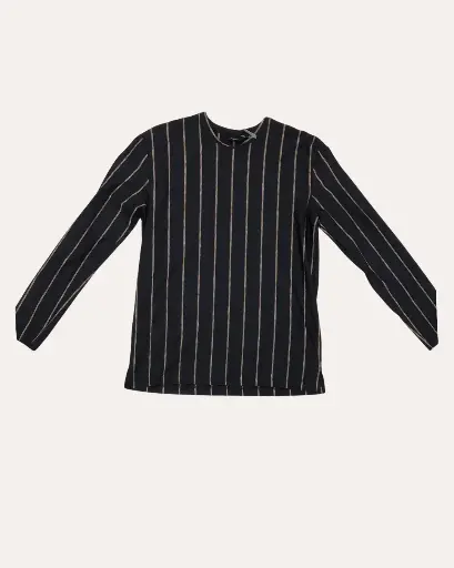 [DRN103] SUETER  NEGRA CON RAYAS BLANCAS Y AMARILO