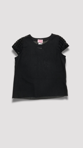 [JHA147] BLUSA NEGRA CON FLORECITAS 