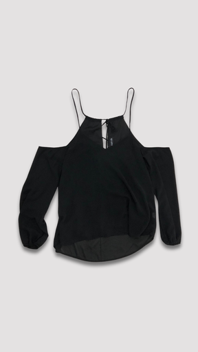[KRN315] BLUSA NEGRO CON TRANSPARENCIA
