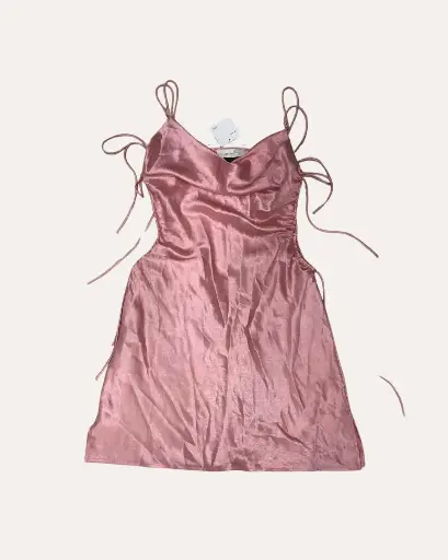 [LLB766] VESTIDO ROSADO SATINADO