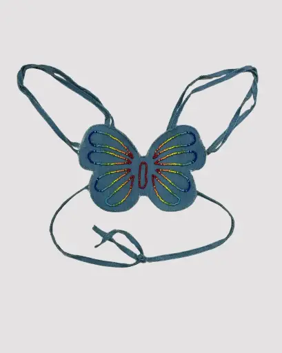 [LSL269] TOP MARIPOSA JEAN CLARO Y PERLAS COLORES