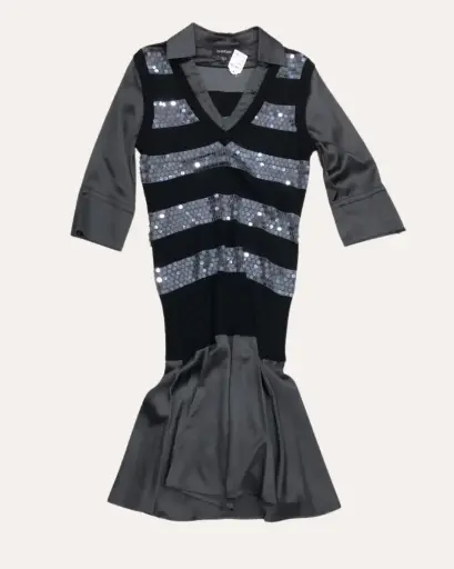 [LLG918] VESTIDO  NEGRO CON LENTEJUELAS