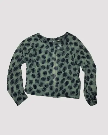 [LLG918] BLUSA VERDE AGUA CON PUNTOS AZULES