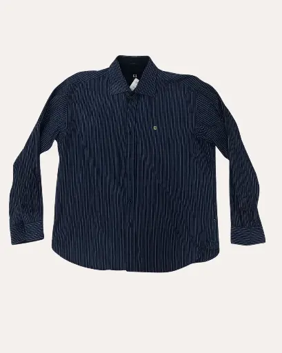 [MOC320] CAMISA AZUL CON RAYAS 