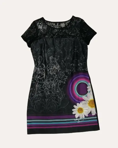 [MAR636] VESTIDO NEGRO CON ENCAJE 