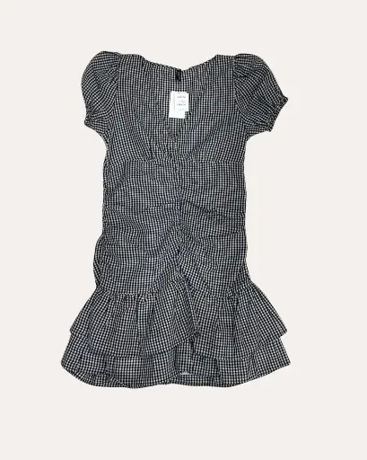 [MYO390] VESTIDO  BLANCO CON NEGRO 