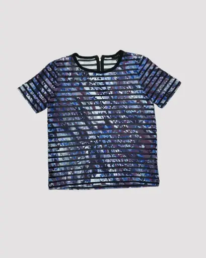 [VMI748] BLUSA DE RAYAS MORADAS Y AZULES