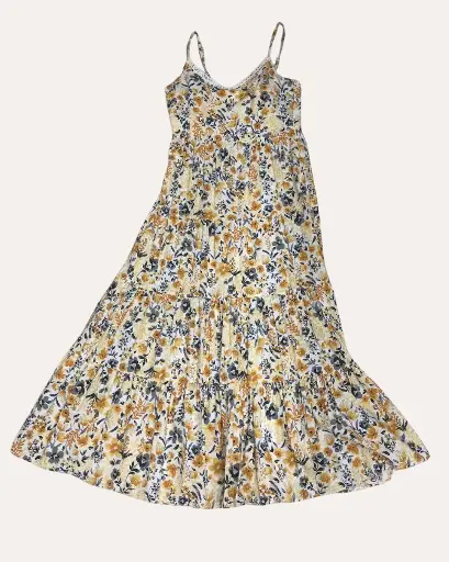 [AAP517] VESTIDO JOISE FLORES AMARILLAS Y AZULES 