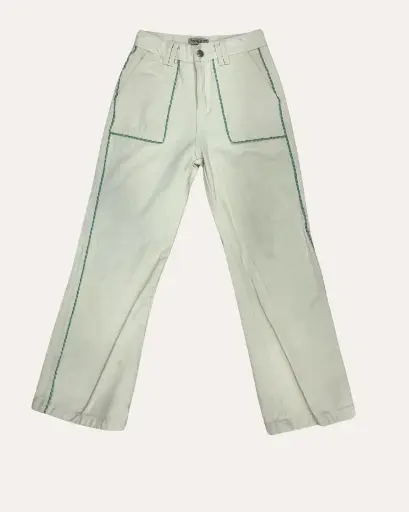 [LC147] PANTALON ANAKENA BLANCO CON DETALLES AZULES 