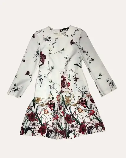 [ATVB388] VESTIDO ZARA BLANCO CON FLORES 