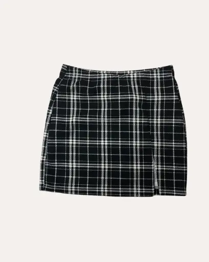 [MUG171] FALDA NEGRO A CUADROS SHEIN