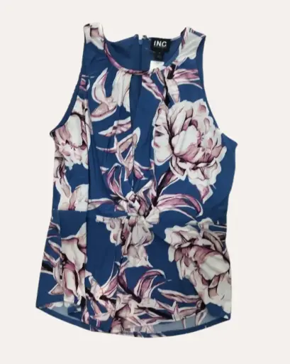 [MGA300] BLUSA AZUL CON FLORES I.N.C 