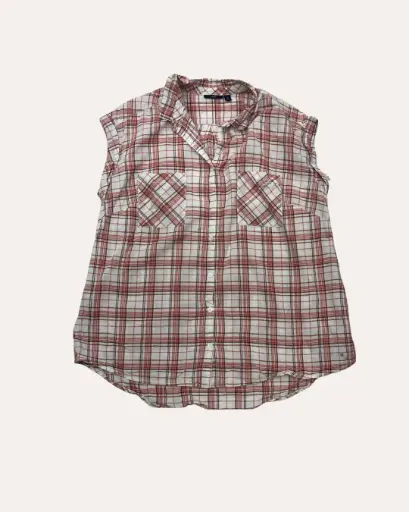 [XXL667] CAMISA CUADROS NARANJAS KIABI 