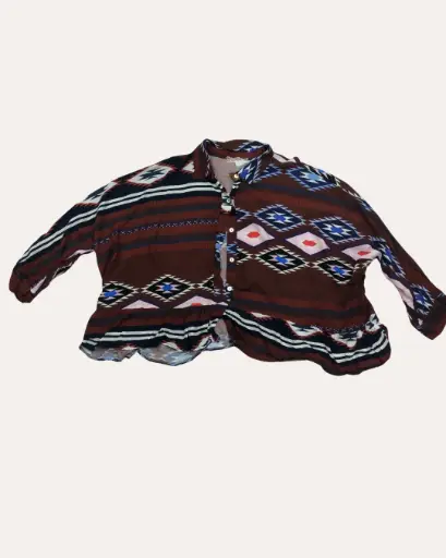 [XXL667] BLUSA ESTAMPADA MARRON 