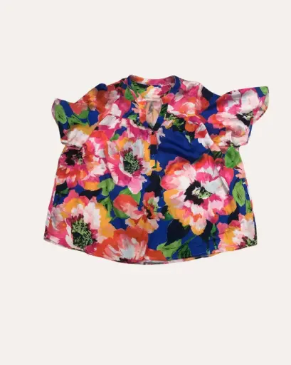 [XXL667] BLUSA CON FLORES DE COLORES 