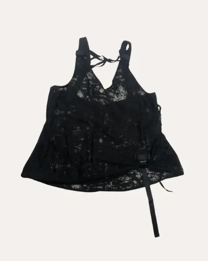 [XXL667] BLUSA NEGRA TRANSPARENTE 