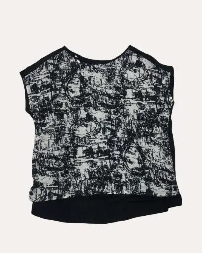 [XXL667] BLUSA NEGRO, BEIGE Y ROJO 