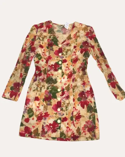 [GAT013] VESTIDO FLORES ROJAS KNAPP STUDIO 