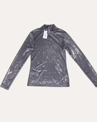 [NUB095] TOP PLATEADO GLITTER 