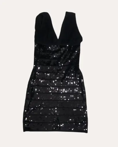 [IRI383] VESTIDO NEGRO CON LENTEJUELAS WOW COUTURE 